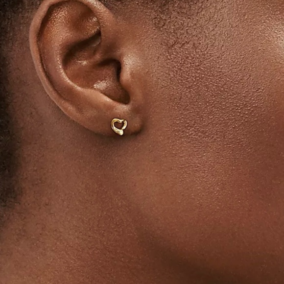 Tiffany & Co. Elsa Peretti Open Heart 18k Earrings - Picture 7 of 8